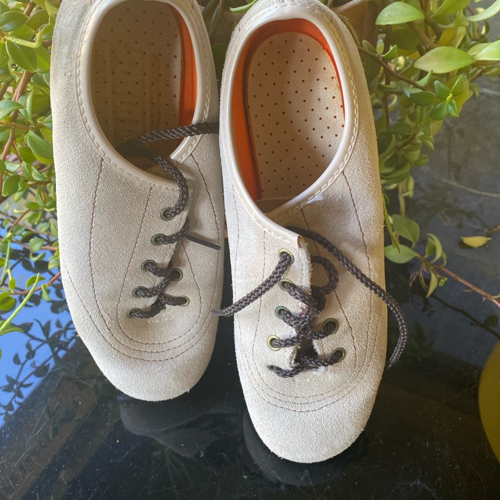 Vintage Endicott Johnson Sliders Womens Suede Bowling Shoes Size 5 brownLace Up